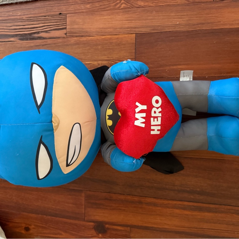 Blue and Gray Superhero Plush Toy